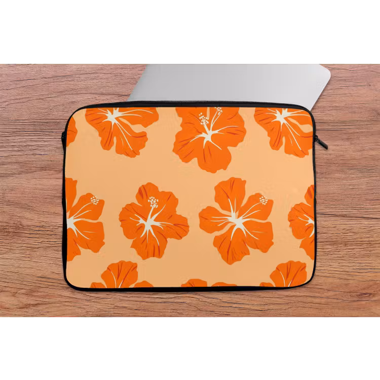 Laptophoes - Tropisch - Hibiscus - Oranje — 2