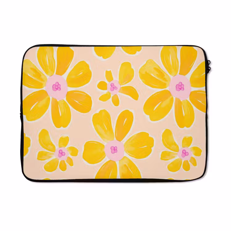 Laptophoes - Zomers - Bloemen - Geel — 5