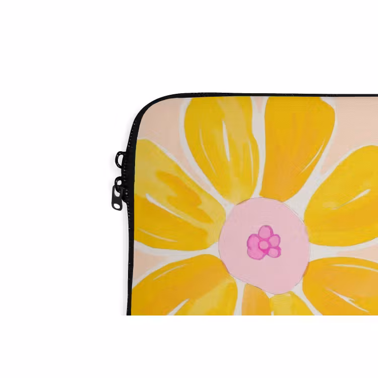 Laptophoes - Zomers - Bloemen - Geel — 6