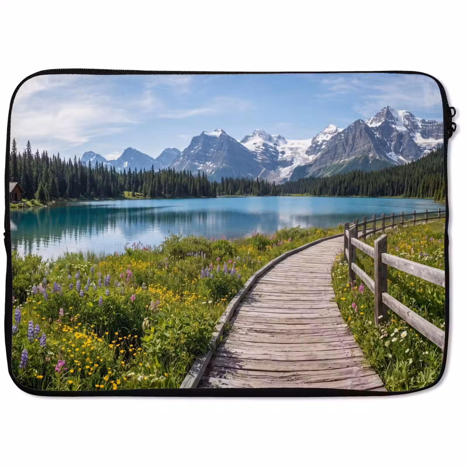 Laptophoes - Bergen - Meer - Landschap - Blauw — 1