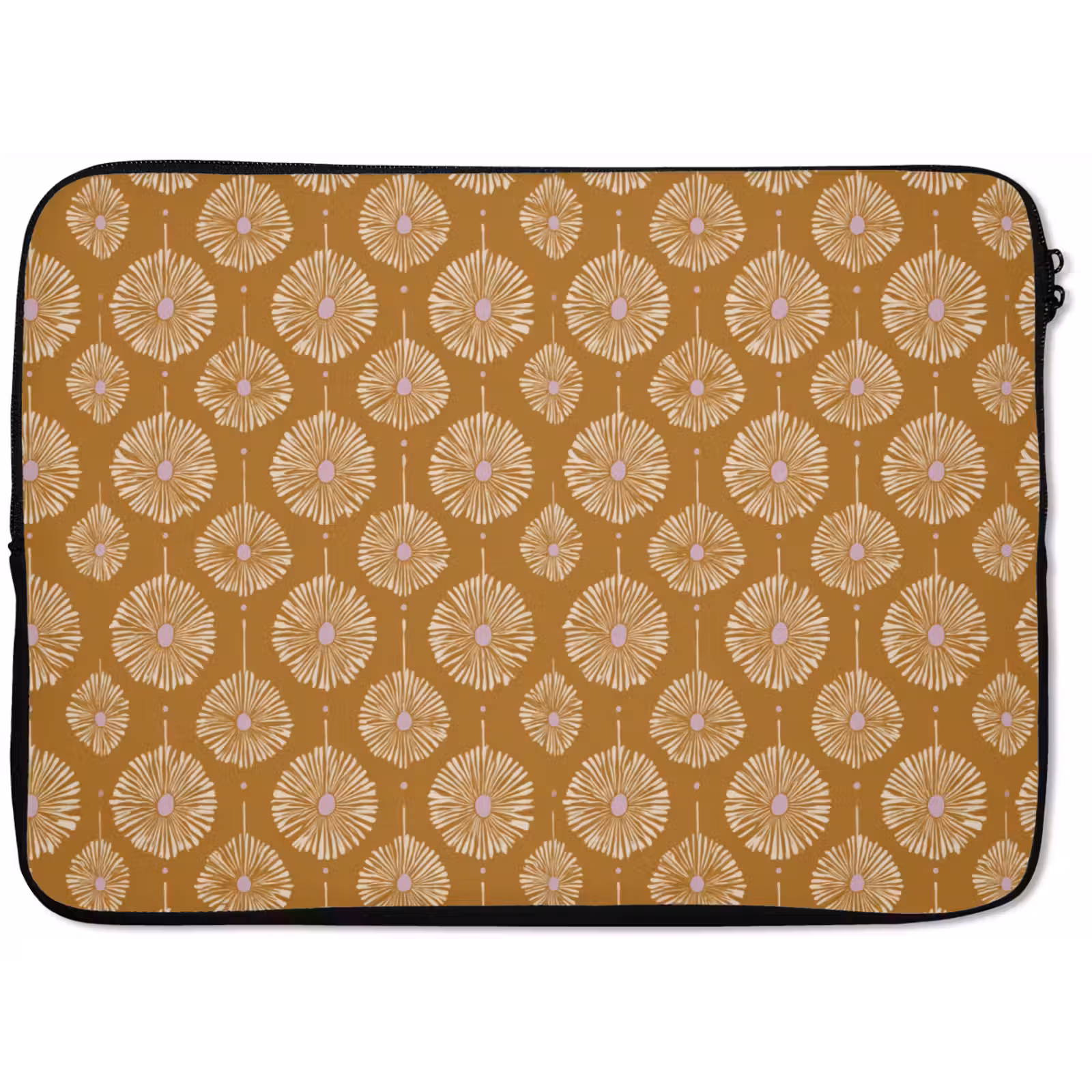 Laptophoes - Bloemen - Modern - Oker — 1