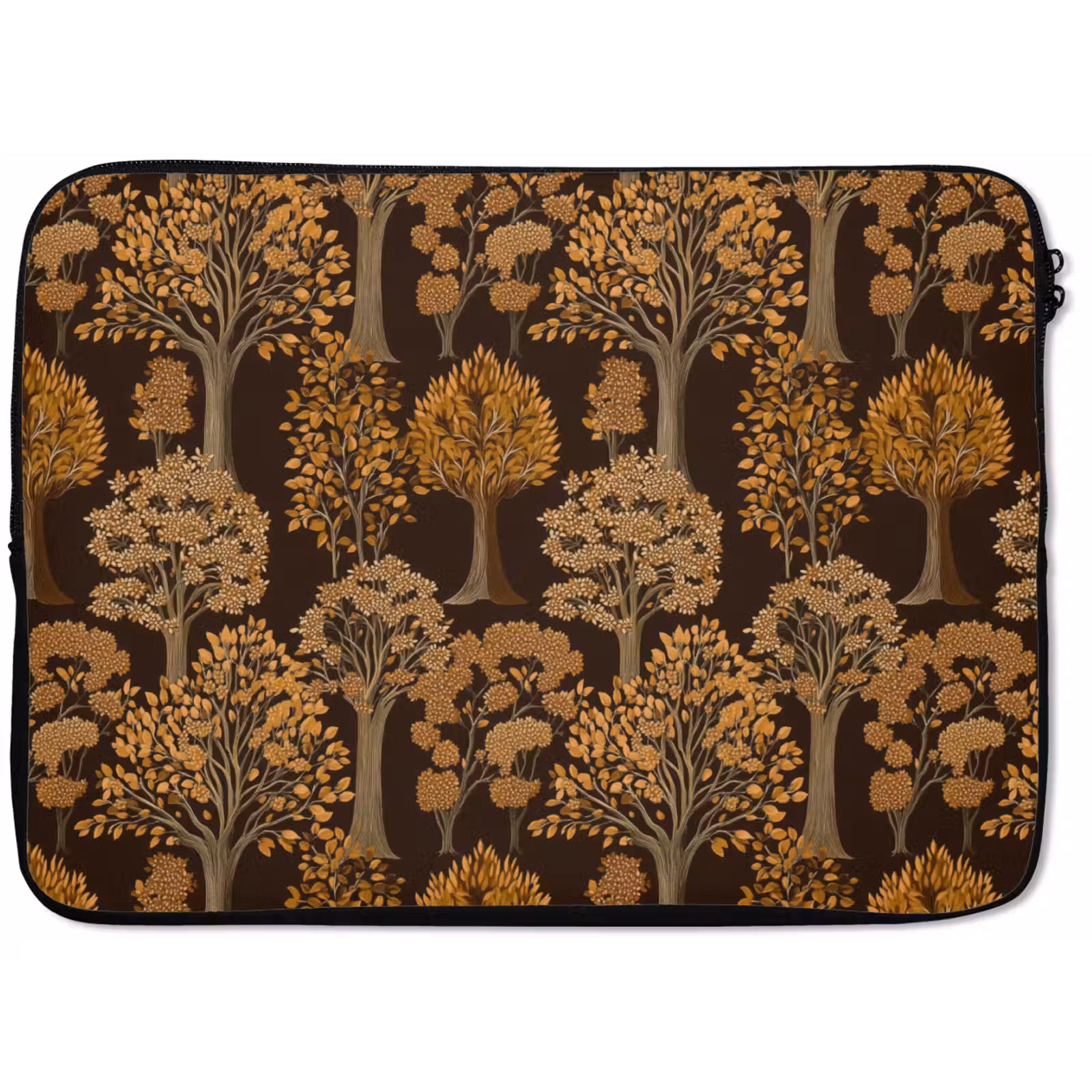 Laptophoes - Bomen - Patroon - Bruin — 1