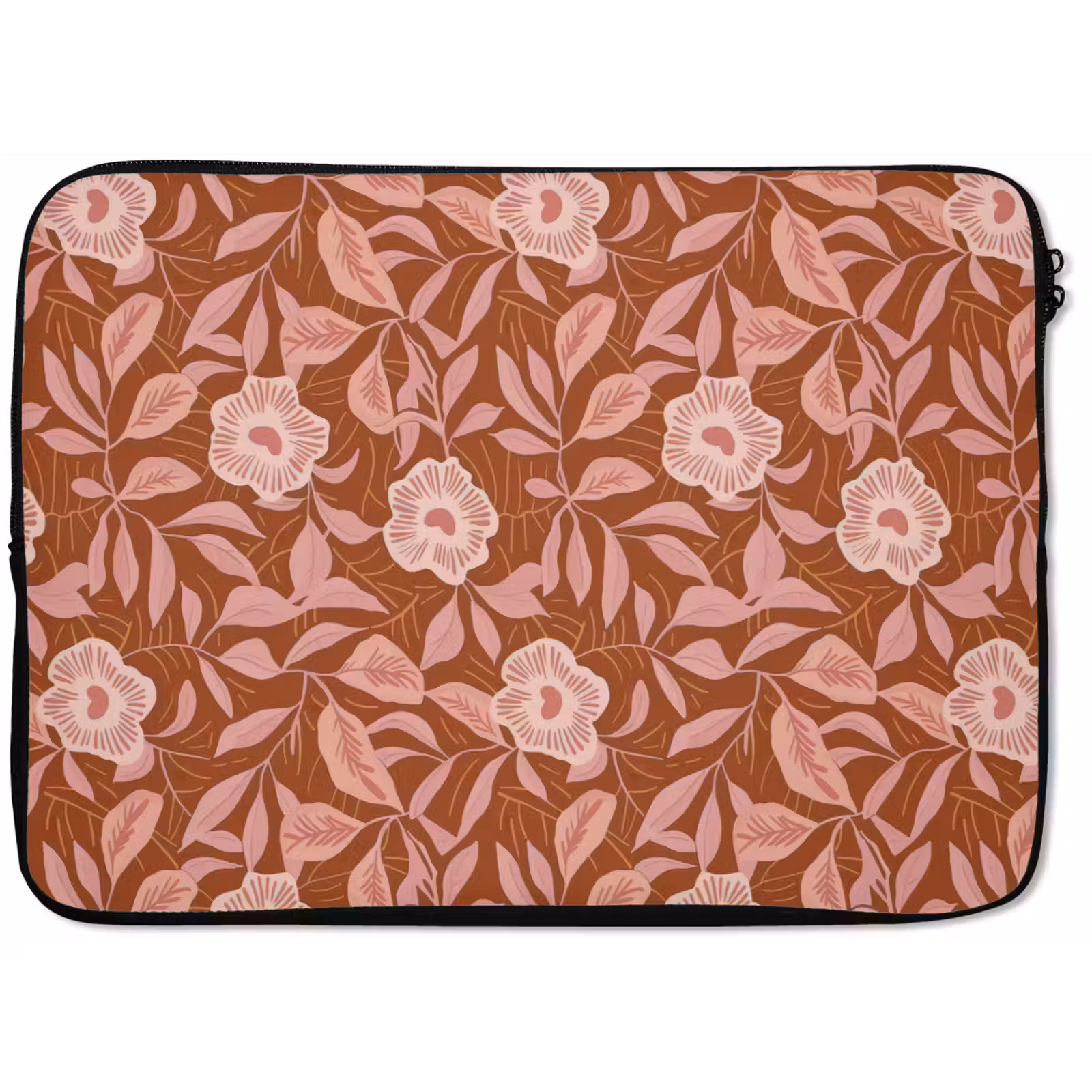 Laptophoes - Patroon - Bladeren - Terracotta — 1
