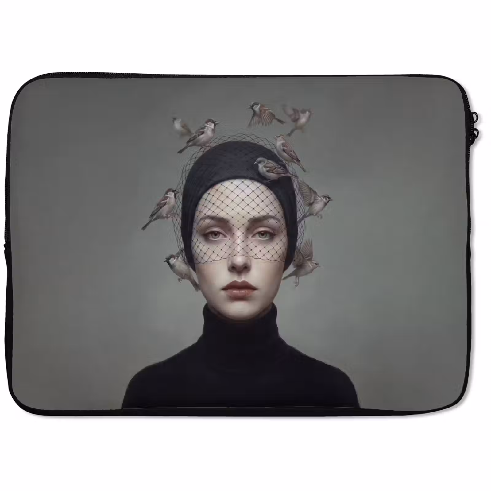 Laptophoes - Portret - Vogels - Zwart — 1