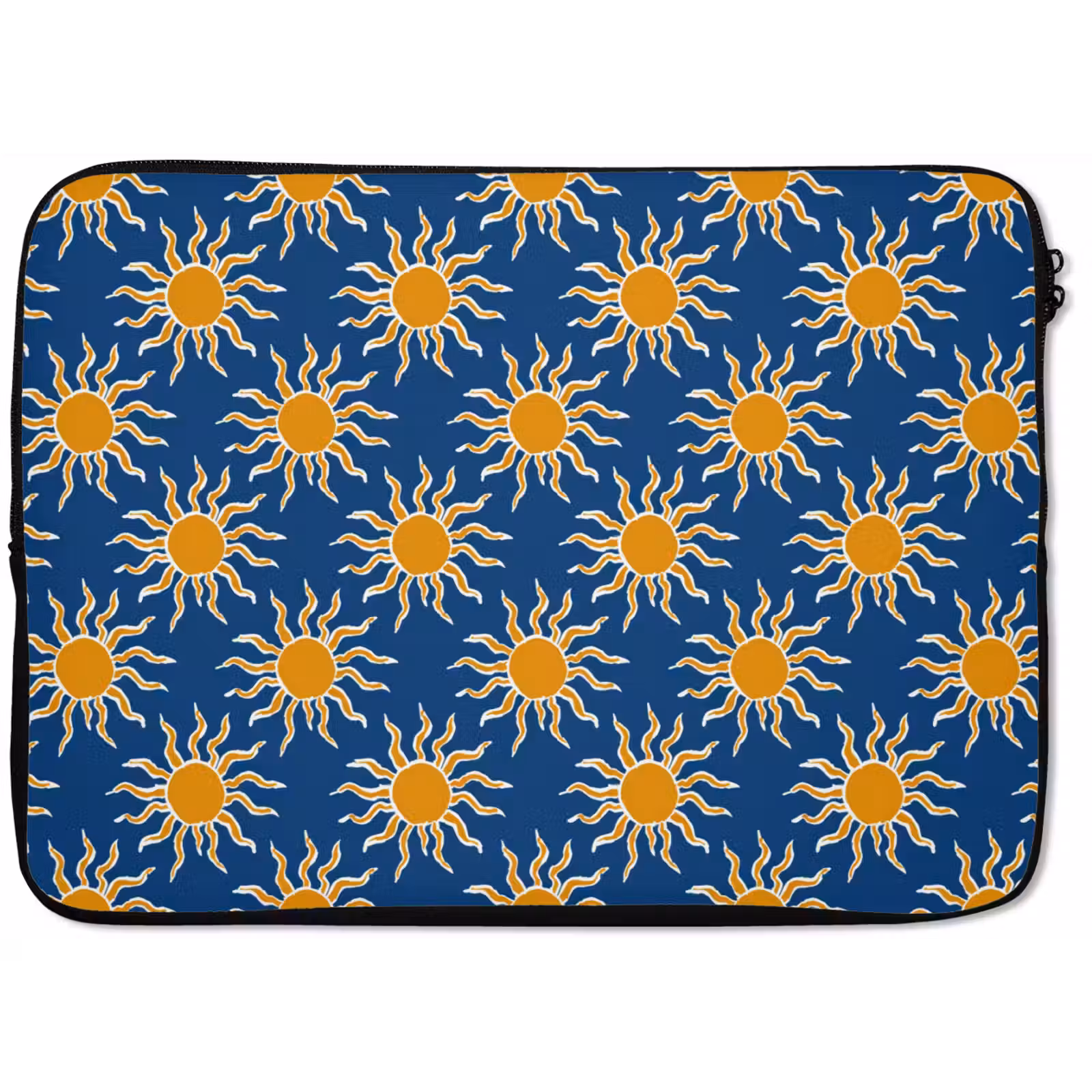 Laptophoes - Zon - Patroon - Blauw — 1