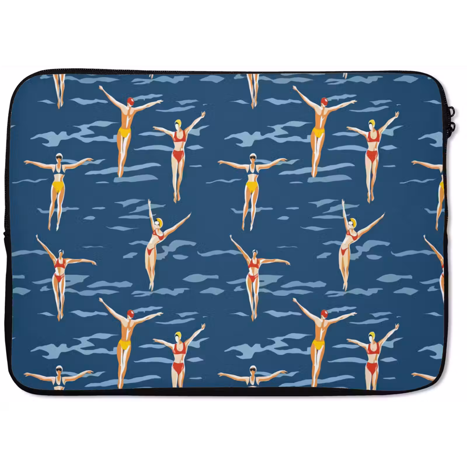 Laptophoes - Zwemsters- Retro - Blauw — 1