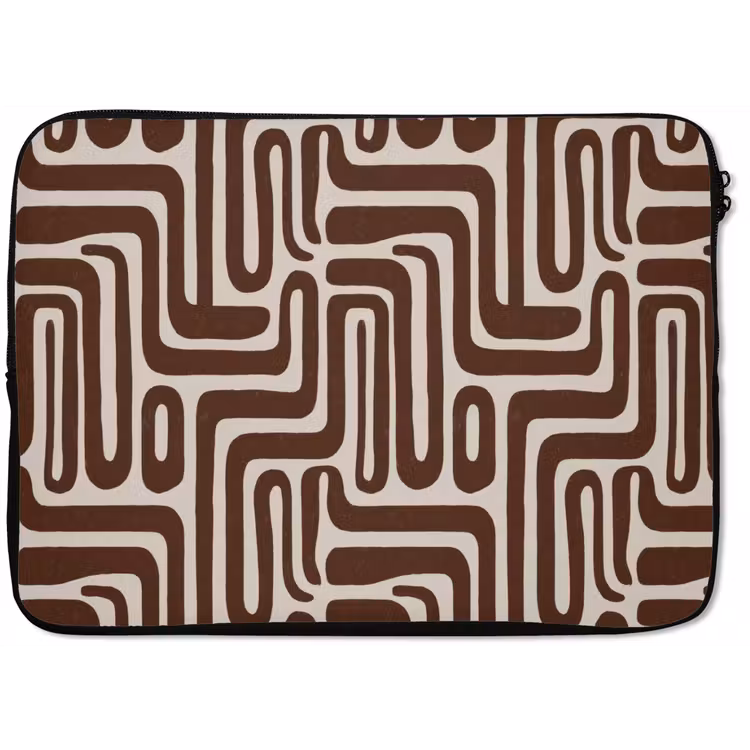 Laptophoes - Abstract - Patroon - Bruin — 1