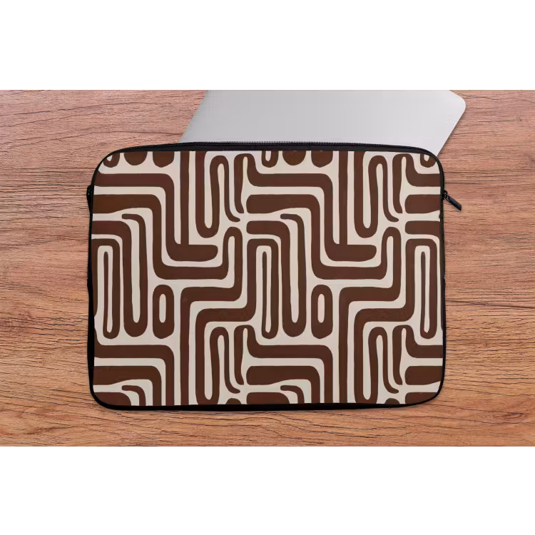 Laptophoes - Abstract - Patroon - Bruin — 2