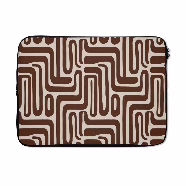 Laptophoes - Abstract - Patroon - Bruin — 5