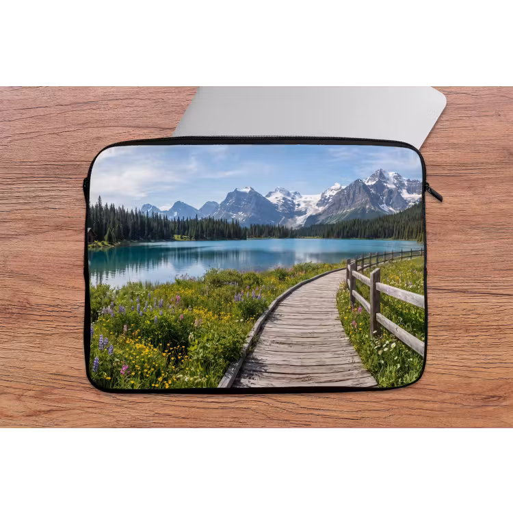 Laptophoes - Bergen - Meer - Landschap - Blauw — 2