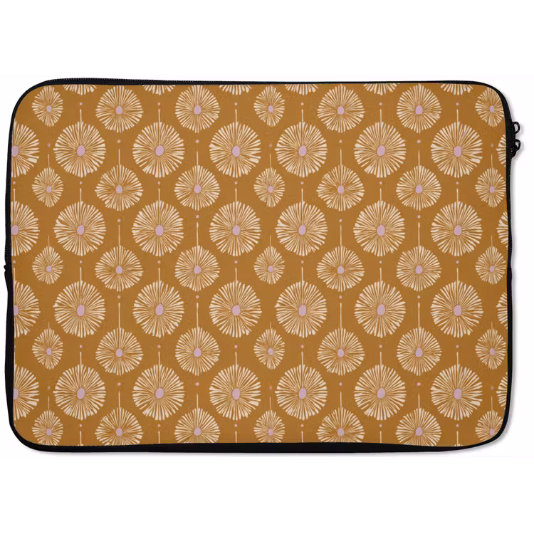 Laptophoes - Bloemen - Modern - Oker — 1