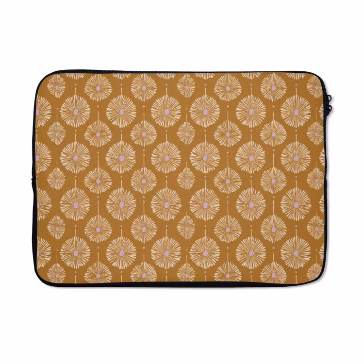 Laptophoes - Bloemen - Modern - Oker — 5