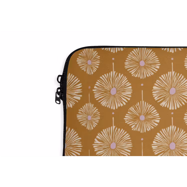 Laptophoes - Bloemen - Modern - Oker — 6