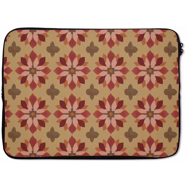 Laptophoes - Bloemen - Retro - Groen — 1