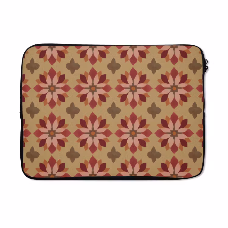 Laptophoes - Bloemen - Retro - Groen — 5