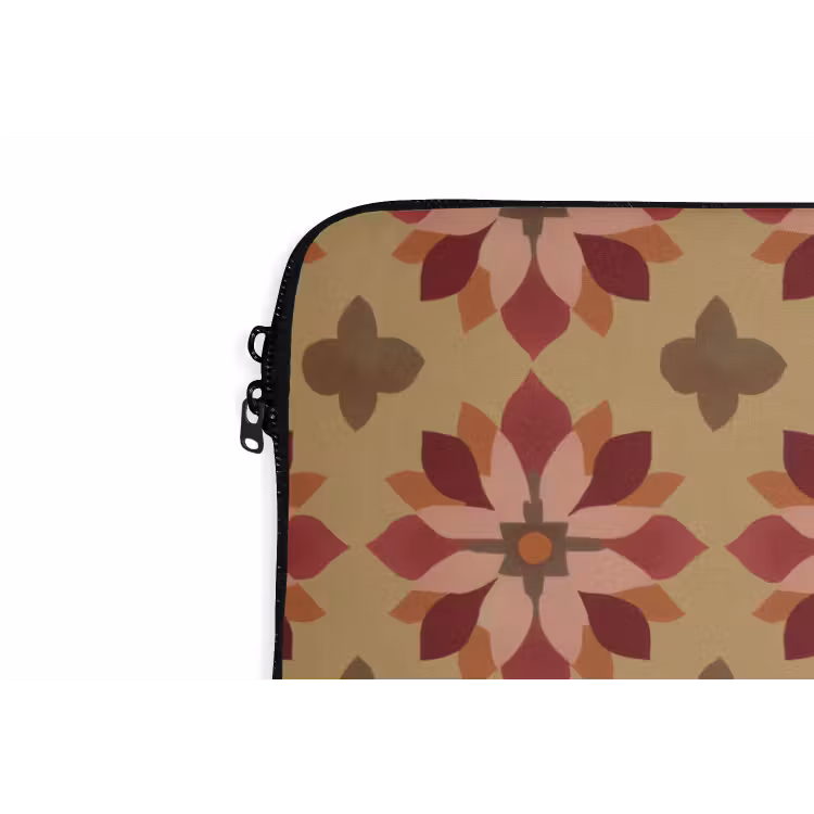 Laptophoes - Bloemen - Retro - Groen — 6