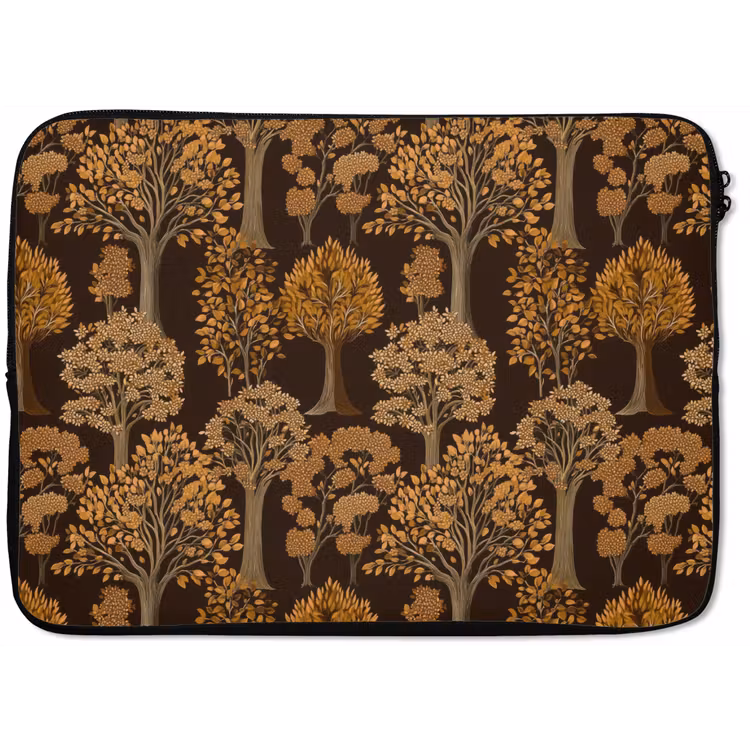Laptophoes - Bomen - Patroon - Bruin — 1