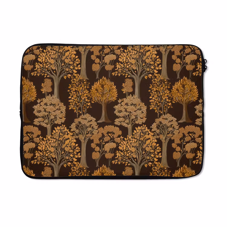 Laptophoes - Bomen - Patroon - Bruin — 5