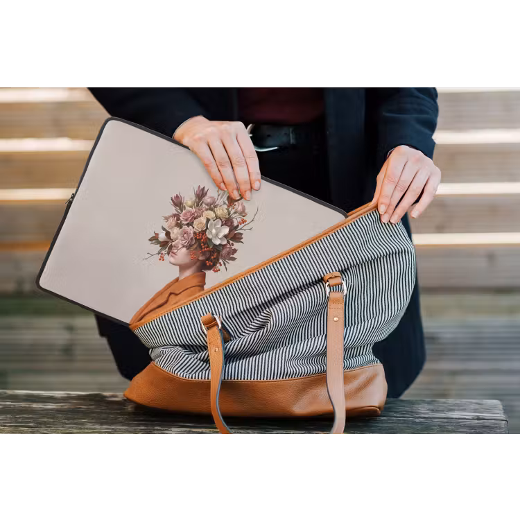 Laptophoes - Gezicht - Boeket - Kleurrijk — 4