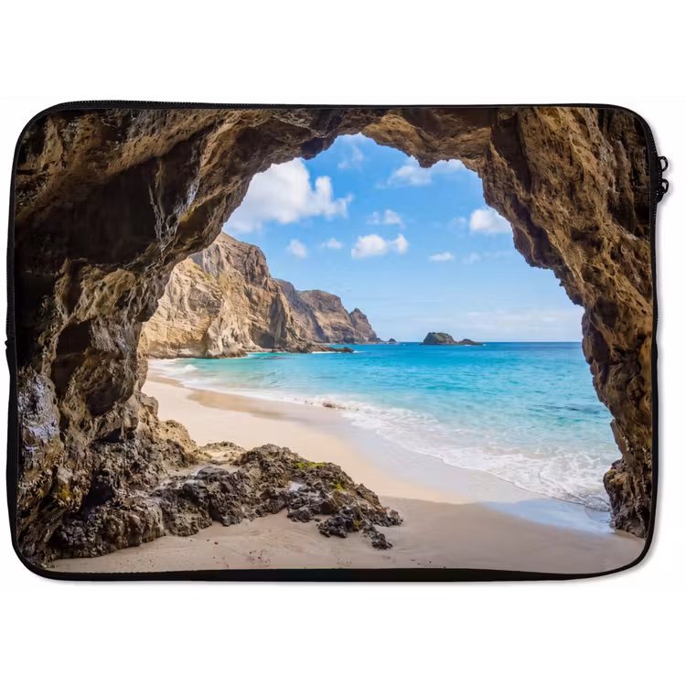 Laptophoes - Grot - Strand - Zee - Blauw — 1