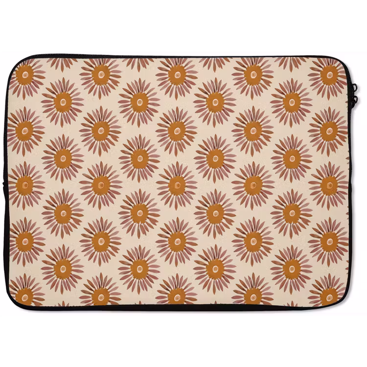Laptophoes - Patroon - Retro - Bruin — 1