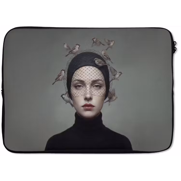 Laptophoes - Portret - Vogels - Zwart — 1