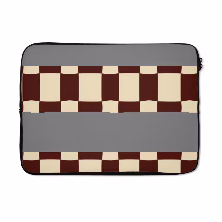 Laptophoes - Retro - Patroon - Bruin — 5