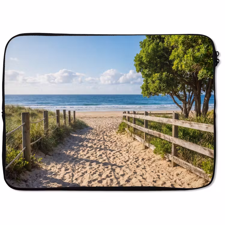 Laptophoes - Strand - Zandpad - Oceaan - Natuur — 1