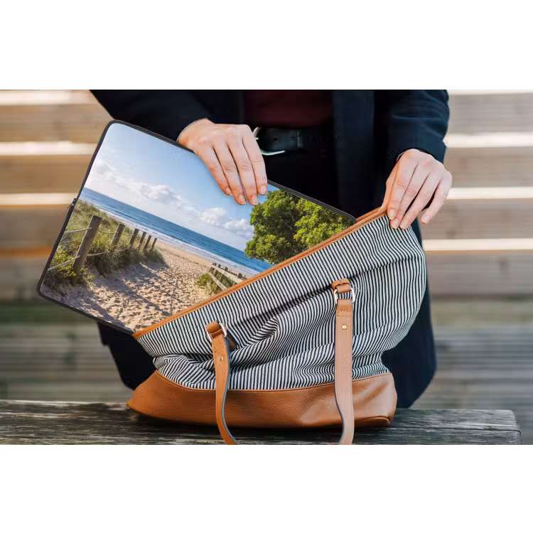 Laptophoes - Strand - Zandpad - Oceaan - Natuur — 4