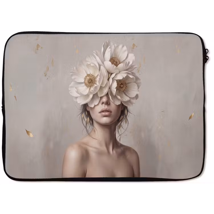 Laptophoes - Vrouw - Pioenroos - Wit — 1