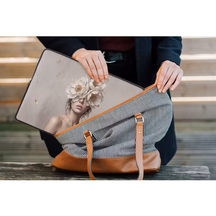 Laptophoes - Vrouw - Pioenroos - Wit — 4