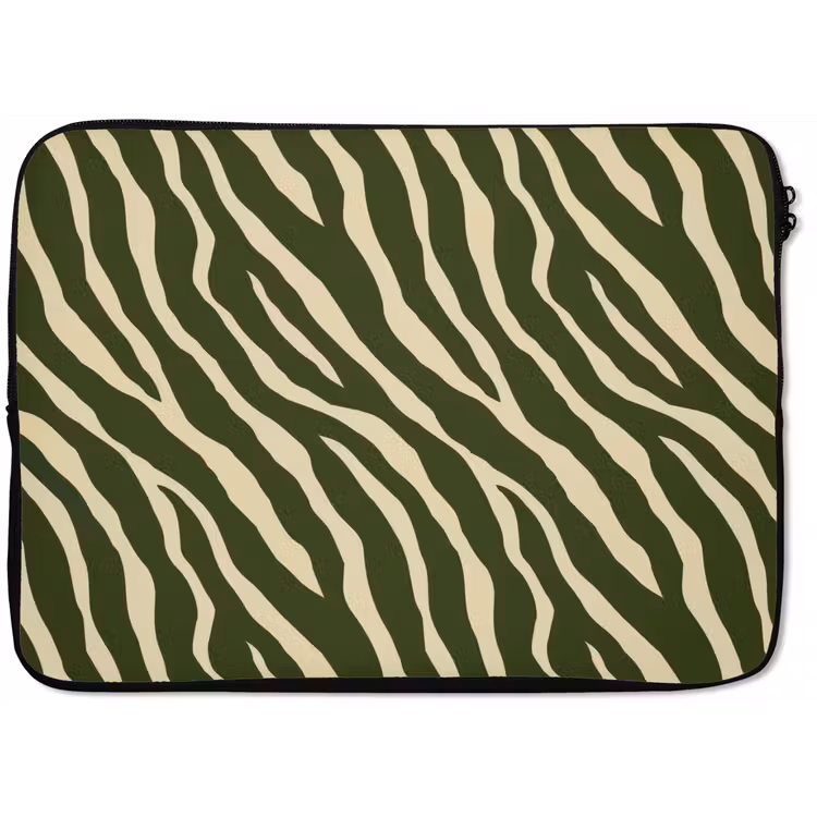 Laptophoes - Zebra - Patroon - Groen — 1