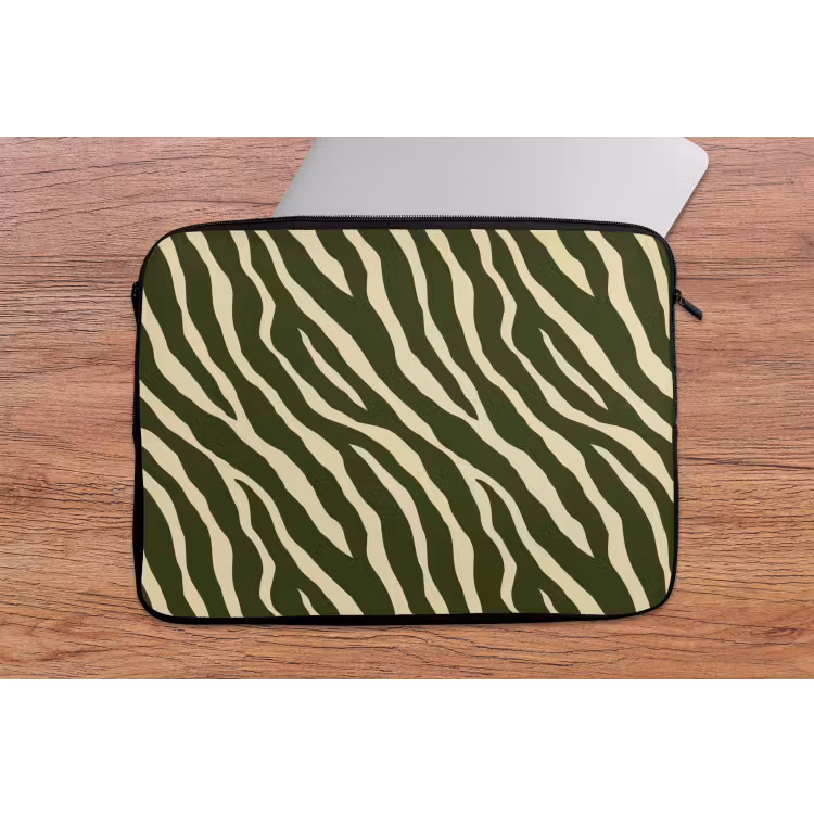 Laptophoes - Zebra - Patroon - Groen — 2