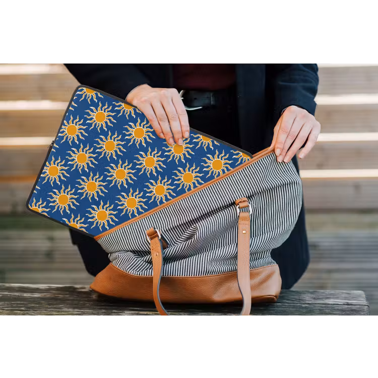 Laptophoes - Zon - Patroon - Blauw — 4