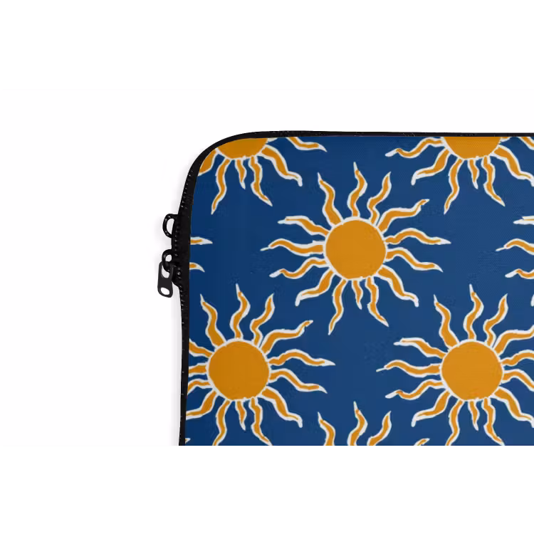 Laptophoes - Zon - Patroon - Blauw — 6