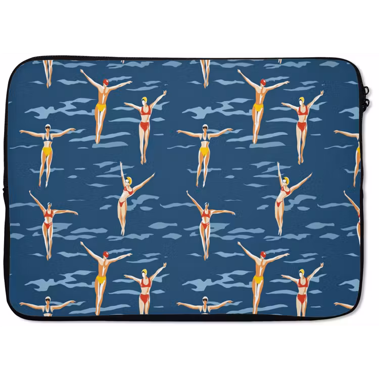 Laptophoes - Zwemsters- Retro - Blauw — 1