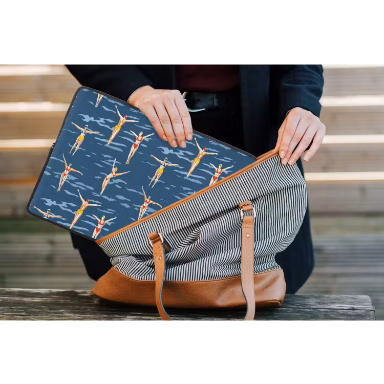 Laptophoes - Zwemsters- Retro - Blauw — 4
