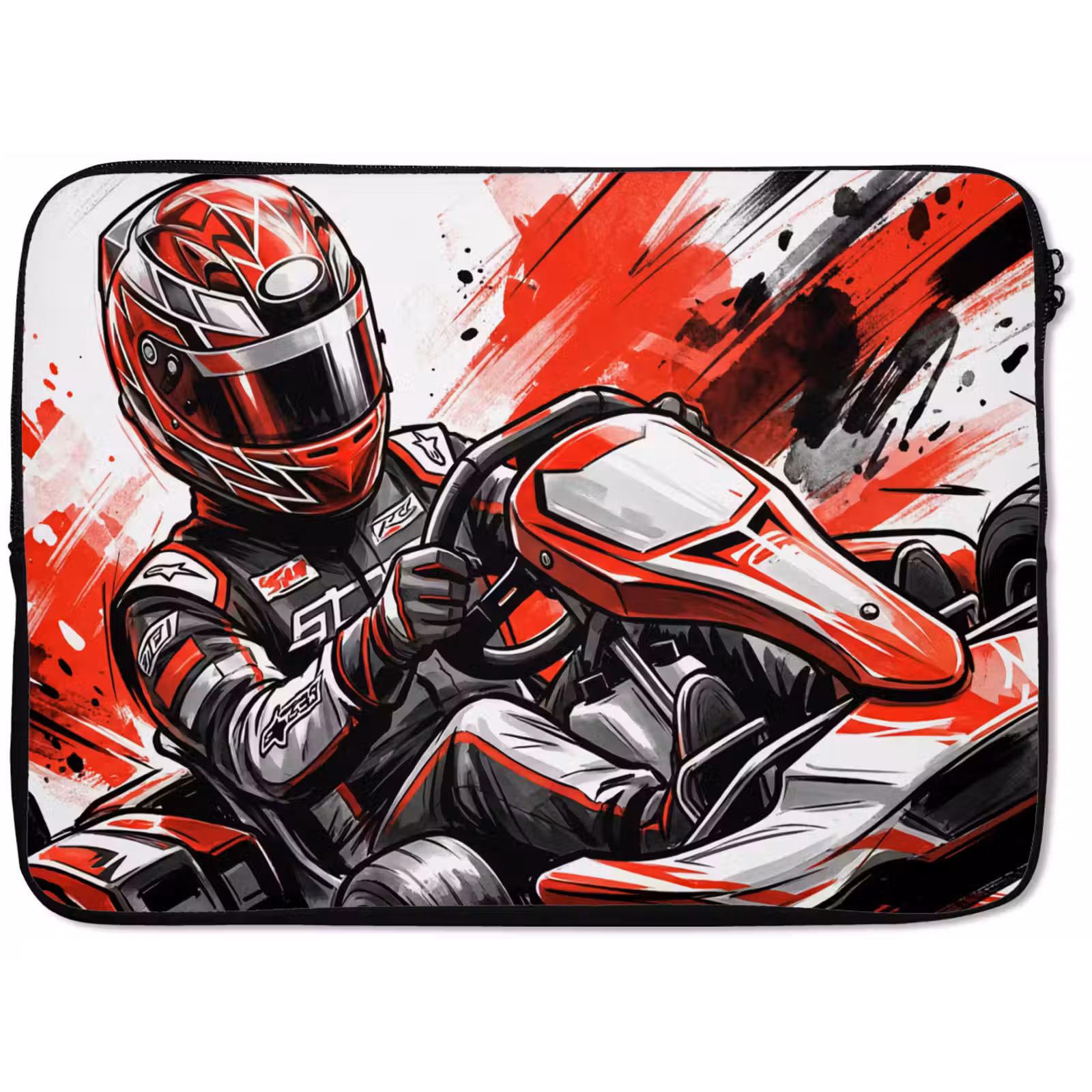 Laptophoes - Kart - Coureur - Snelheid - Rood — 1