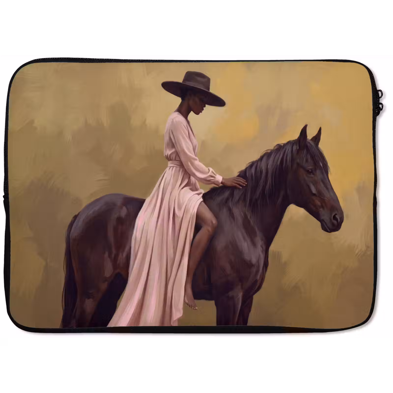 Laptophoes - Paard - Klassiek - Oker — 1