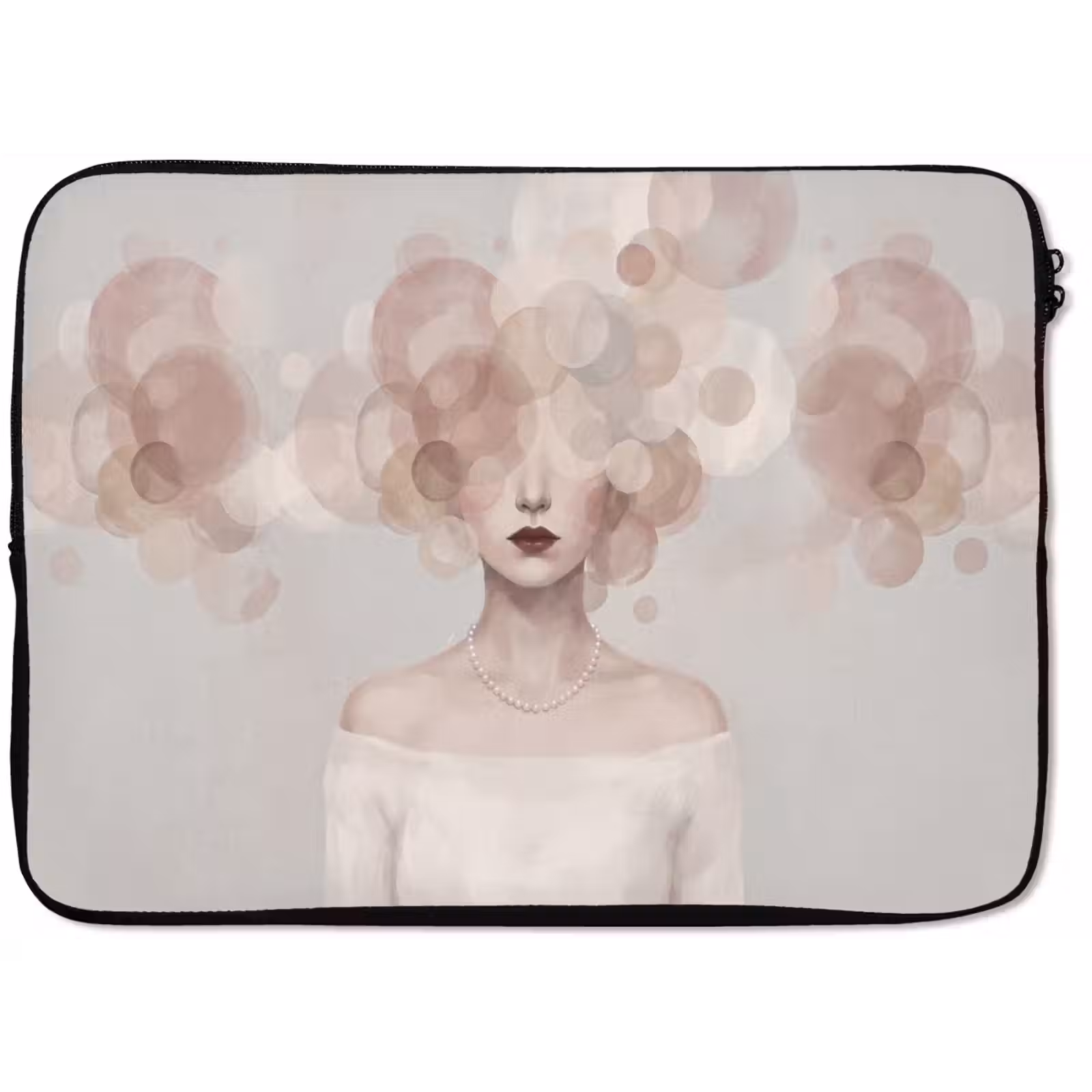 Laptophoes - Vrouw - Cirkels - Beige — 1