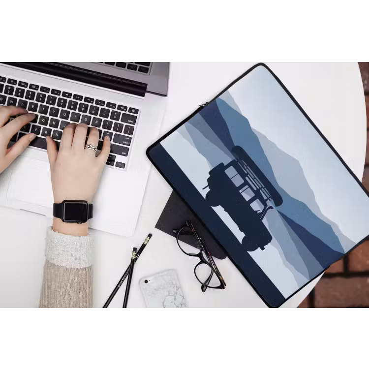 Laptophoes - Auto - Meer - Bergen - Blauw — 3