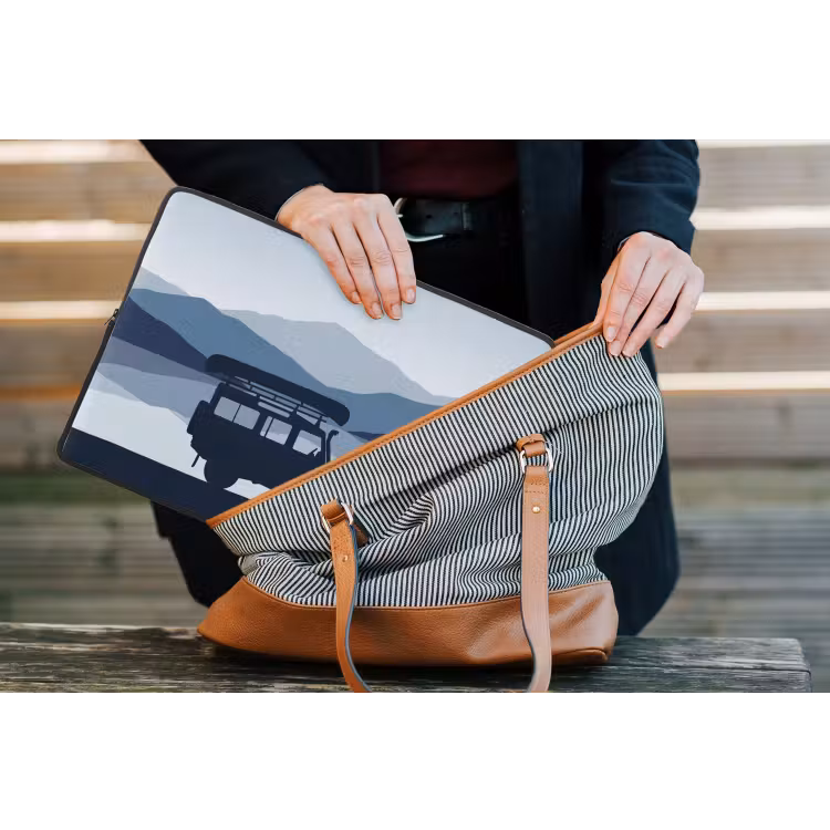 Laptophoes - Auto - Meer - Bergen - Blauw — 4
