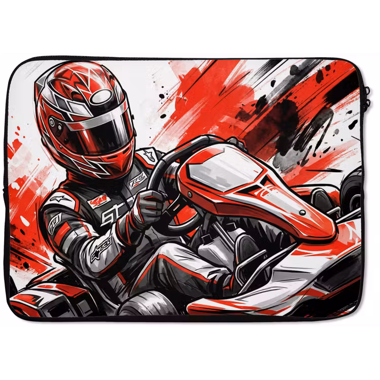 Laptophoes - Kart - Coureur - Snelheid - Rood — 1