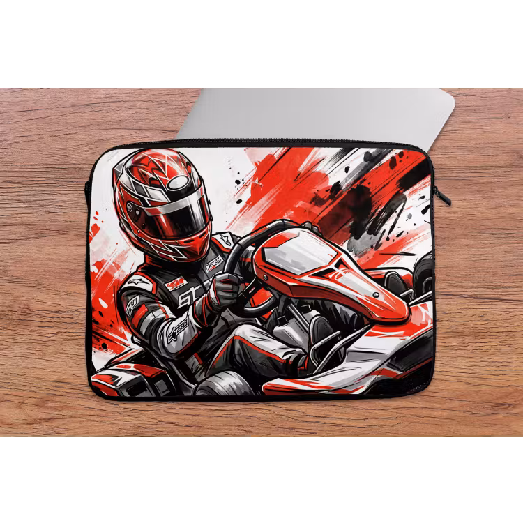 Laptophoes - Kart - Coureur - Snelheid - Rood — 2