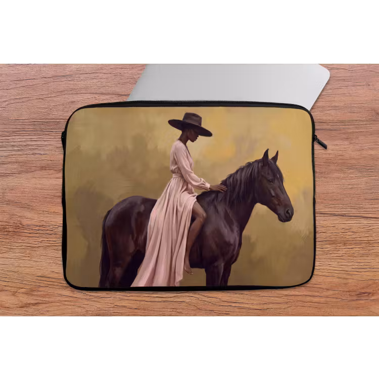 Laptophoes - Paard - Klassiek - Oker — 2