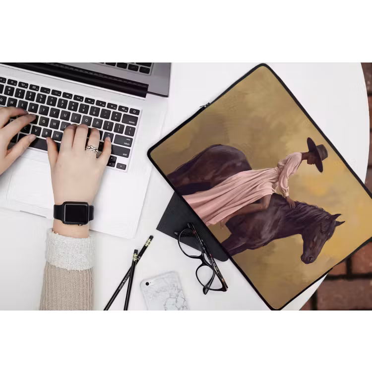 Laptophoes - Paard - Klassiek - Oker — 3