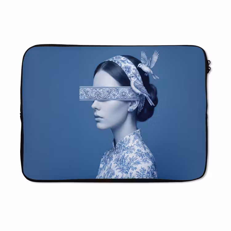 Laptophoes - Portret - Klassiek - Wit - Blauw — 5