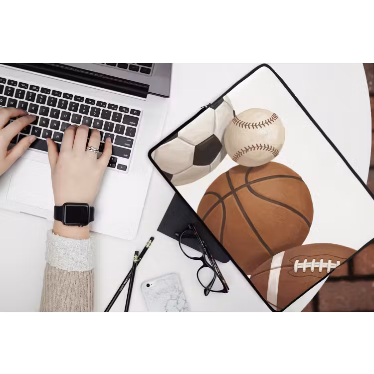 Laptophoes - Sport - Ballen - Illustratie — 3