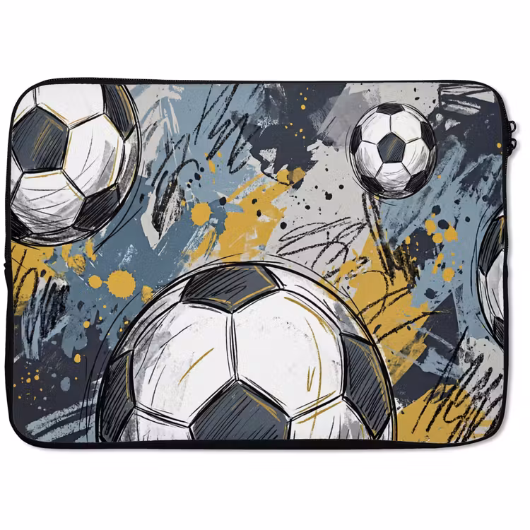 Laptophoes - Voetbal - Abstract - Sport - Kleurrijk — 1