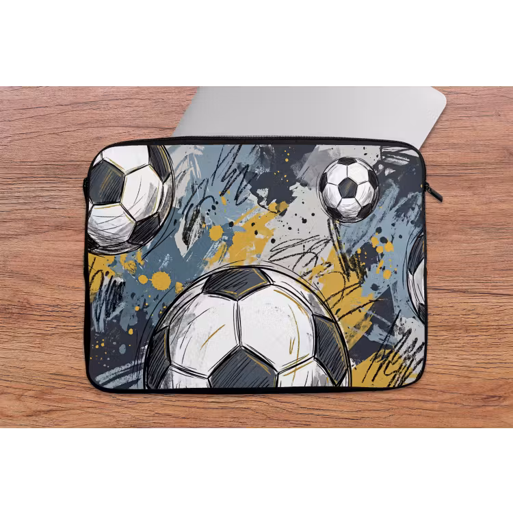 Laptophoes - Voetbal - Abstract - Sport - Kleurrijk — 2